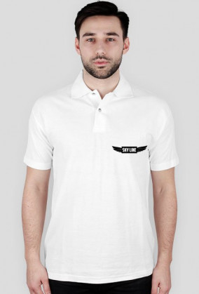 Koszulka Polo z nadrukiem SKY LINE [Biała]