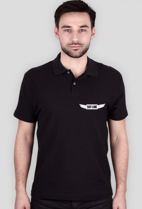 Koszulka Polo z nadrukiem SKY LINE [Czarna]