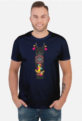 czarna lama koszulka męska 2