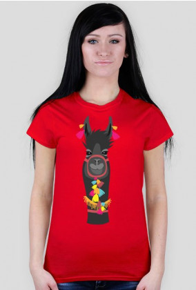 czarna lama koszulka damska 1