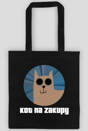 Dwustronna torba Kot na zakupy - czarny, czerwony