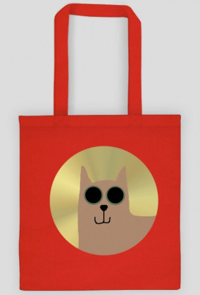 Dwustronna torba Kot na zakupy - czarny, czerwony