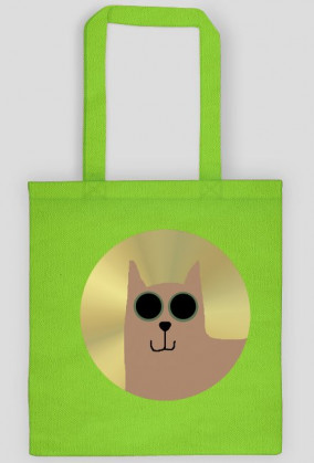 Dwustronna torba Kot na zakupy - biała, żółta, zielona