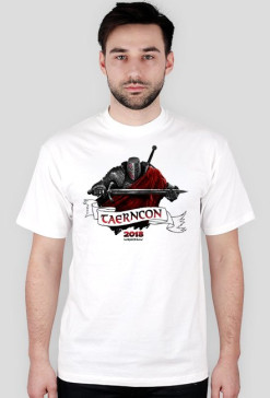 Biały t-shirt męski koszulka TaernCon 2018