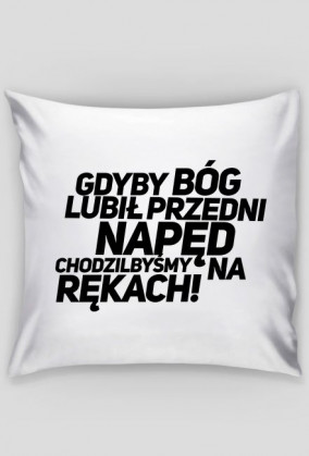 poduszka biała z nadrukiem