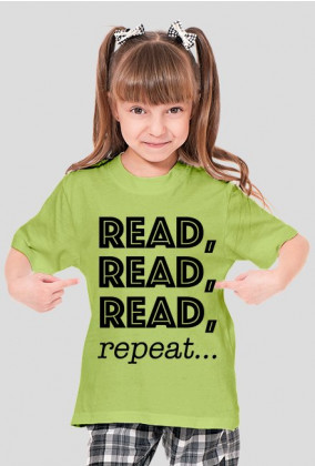 Koszulka dziewczęca Reda, read, read, repeat...