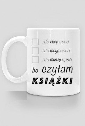 Kubek Nie śpię bo czytam