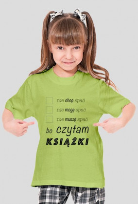 Koszulka dziewczęca Nie śpię bo czytam