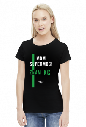 Mam supermoc! KC - T-shirt damski czarny - LexRex