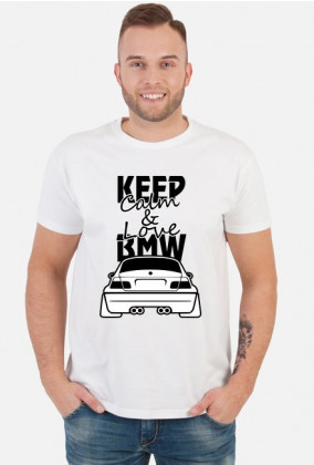 M3 E46 - Keep Calm and Love BMW (koszulka męska) ciemna grafika