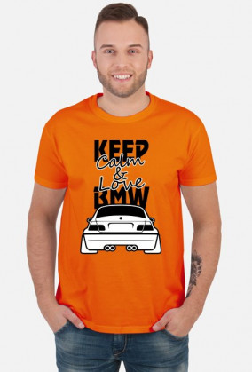 M3 E46 - Keep Calm and Love BMW (koszulka męska) ciemna grafika
