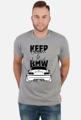 M3 E46 - Keep Calm and Love BMW (koszulka męska) ciemna grafika