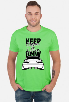 M3 E46 - Keep Calm and Love BMW (koszulka męska) ciemna grafika