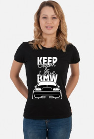 M3 E46 - Keep Calm and Love BMW (bluzka damska) jasna grafika