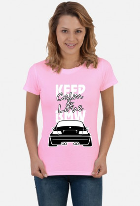 M3 E46 - Keep Calm and Love BMW (bluzka damska) jasna grafika
