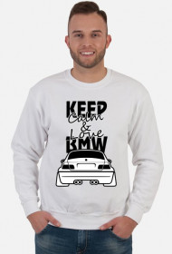 M3 E46 - Keep Calm and Love BMW (bluza męska klasyczna) ciemna grafika