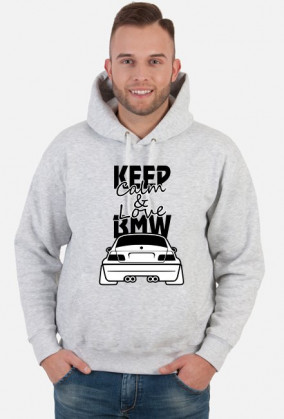 M3 E46 - Keep Calm and Love BMW (bluza męska kapturowa) ciemna grafika