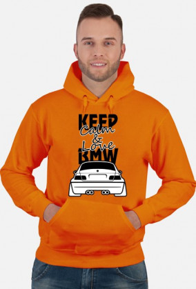 M3 E46 - Keep Calm and Love BMW (bluza męska kapturowa) ciemna grafika