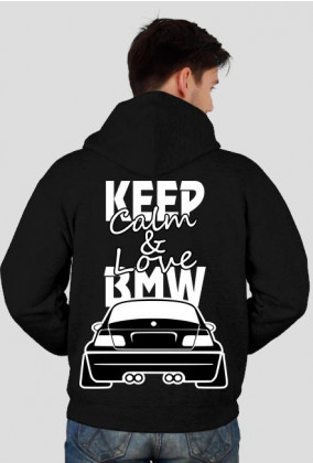 M3 E46 - Keep Calm and Love BMW (bluza męska rozpinana kapturowa) jasna grafika