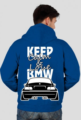 M3 E46 - Keep Calm and Love BMW (bluza męska rozpinana kapturowa) jasna grafika