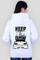 M3 E46 - Keep Calm and Love BMW (bluza damska rozpinana kapturowa) ciemna grafika