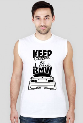 M3 E46 - Keep Calm and Love BMW (bezrękawnik męski) ciemna grafika