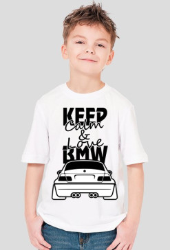 M3 E46 - Keep Calm and Love BMW (koszulka chłopięca) ciemna grafika