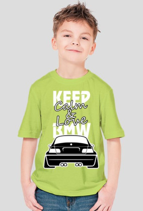M3 E46 - Keep Calm and Love BMW (koszulka chłopięca) jasna grafika