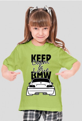 M3 E46 - Keep Calm and Love BMW (koszulka dziewczęca) ciemna grafika
