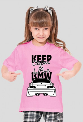 M3 E46 - Keep Calm and Love BMW (koszulka dziewczęca) ciemna grafika