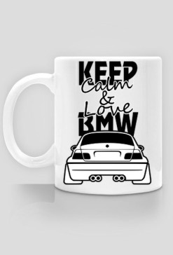 M3 E46 - Keep Calm and Love BMW (kubek) ciemna grafika