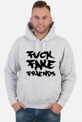 FFF - Fuck Fake Friends (bluza męska kapturowa) ciemna grafika