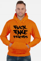 FFF - Fuck Fake Friends (bluza męska kapturowa) ciemna grafika