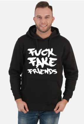 FFF - Fuck Fake Friends (bluza męska kapturowa) jasna grafika