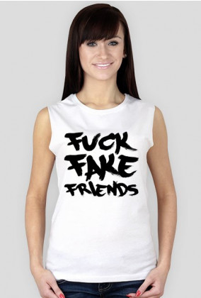 FFF - Fuck Fake Friends (bezrękawnik damski) ciemna grafika