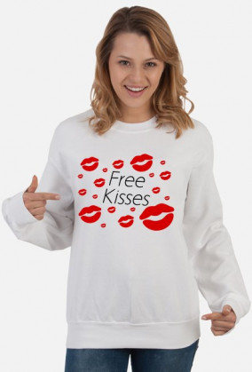 Free Kisses (bluza damska klasyczna) ciemna grafika