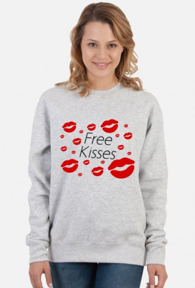 Free Kisses (bluza damska klasyczna) ciemna grafika