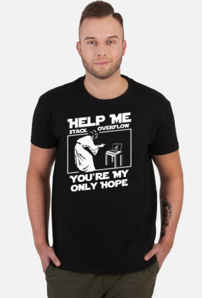 Koszulka męska prezent dla informatyka programisty na mikołajki pod choinkę, na urodziny  - Help me stack overflow