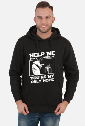Bluza męska z kapturem dla fana Star Wars, prezent dla informatyka programisty na mikołajki pod choinkę, na urodziny   - Help me stack overflow
