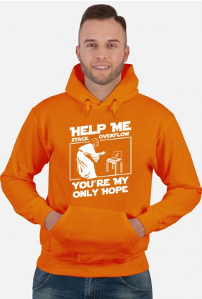 Bluza męska z kapturem dla fana Star Wars, prezent dla informatyka programisty na mikołajki pod choinkę, na urodziny   - Help me stack overflow