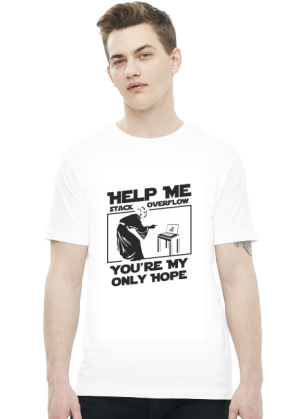 Koszulka męska dla fana star wars dobra na prezent dla informatyka programisty na mikołajki pod choinkę, na urodziny  - Help me stack overflow