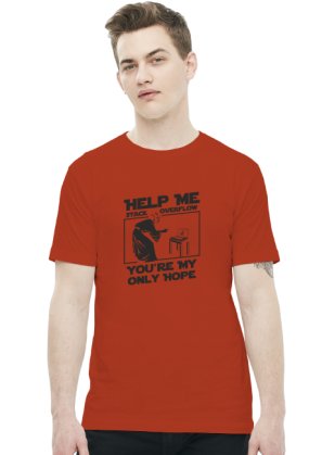 Koszulka męska dla fana star wars dobra na prezent dla informatyka programisty na mikołajki pod choinkę, na urodziny  - Help me stack overflow