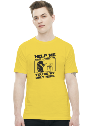 Koszulka męska dla fana star wars dobra na prezent dla informatyka programisty na mikołajki pod choinkę, na urodziny  - Help me stack overflow