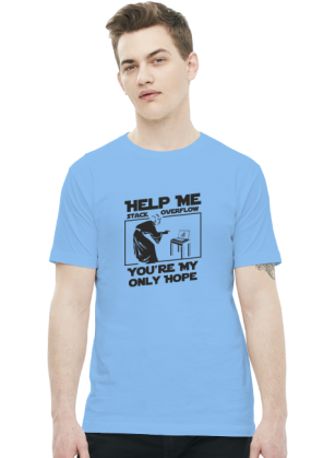 Koszulka męska dla fana star wars dobra na prezent dla informatyka programisty na mikołajki pod choinkę, na urodziny  - Help me stack overflow