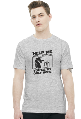 Koszulka męska dla fana star wars dobra na prezent dla informatyka programisty na mikołajki pod choinkę, na urodziny  - Help me stack overflow