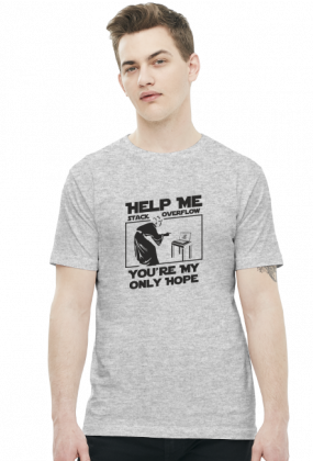 Koszulka męska dla fana star wars dobra na prezent dla informatyka programisty na mikołajki pod choinkę, na urodziny  - Help me stack overflow