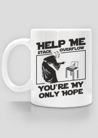Kubek, praktyczny i śmieszny prezent dla informatyka programisty - Help me stack overflow