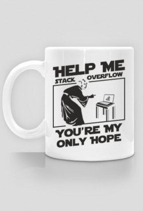 Kubek, praktyczny i śmieszny prezent dla informatyka programisty - Help me stack overflow