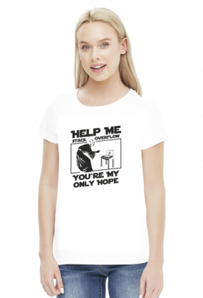 Koszulka damska dla fanki Star Wars idealna na prezent dla informatyka programisty na mikołajki pod choinkę, na urodziny  - Help me stack overflow