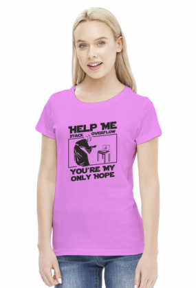 Koszulka damska dla fanki Star Wars idealna na prezent dla informatyka programisty na mikołajki pod choinkę, na urodziny  - Help me stack overflow